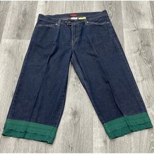 Vintage Levi's Women 12 Genuinely Crafted Perfectly Slimming‎ Jeans Green Ruffle
